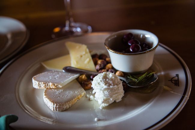 cheese plate at the timberline lodge
