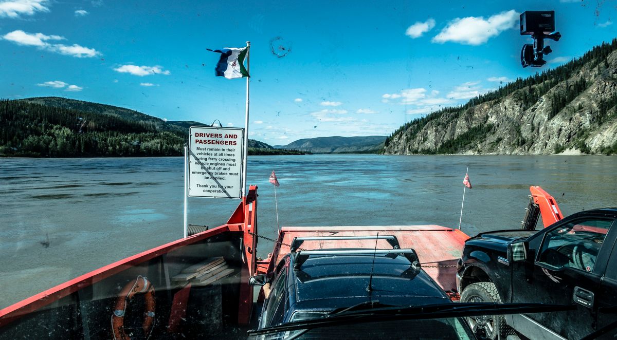 free RV ferry Dawson City Yukon