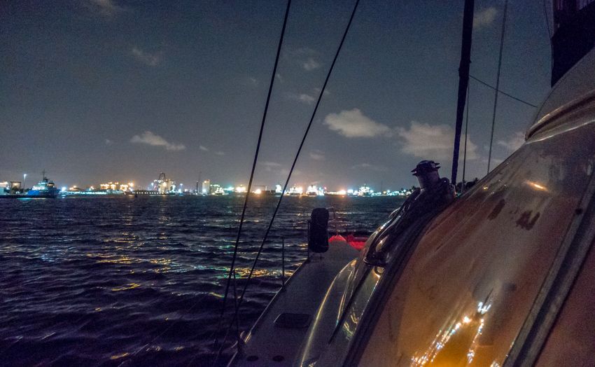 nighttime sailing arrival