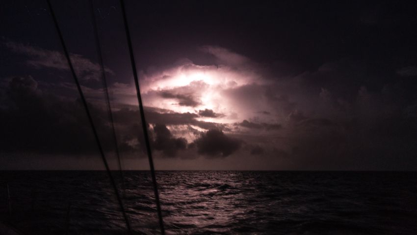 photographing lightning at sea