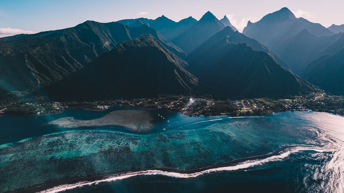 Teahupo'o' Tahiti drone view