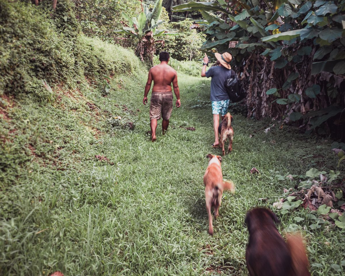 jason wynn getting a tour from a local in raiatea french polynesia
