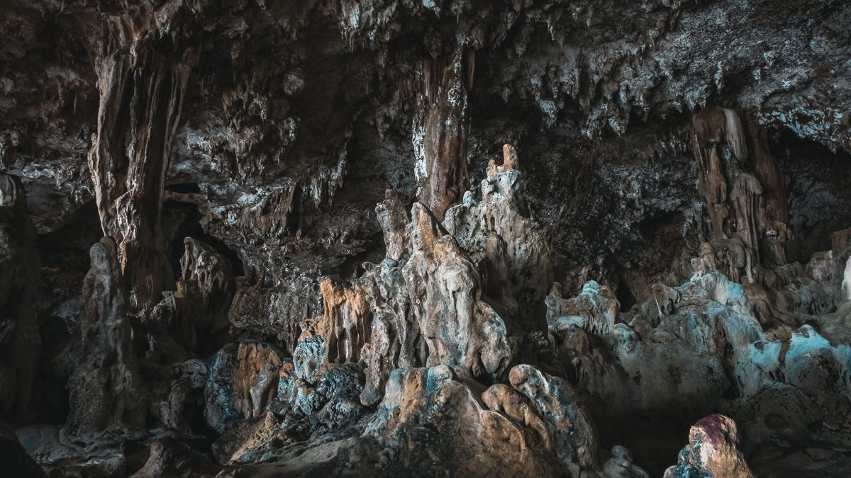 amazing formations in a cave in niue