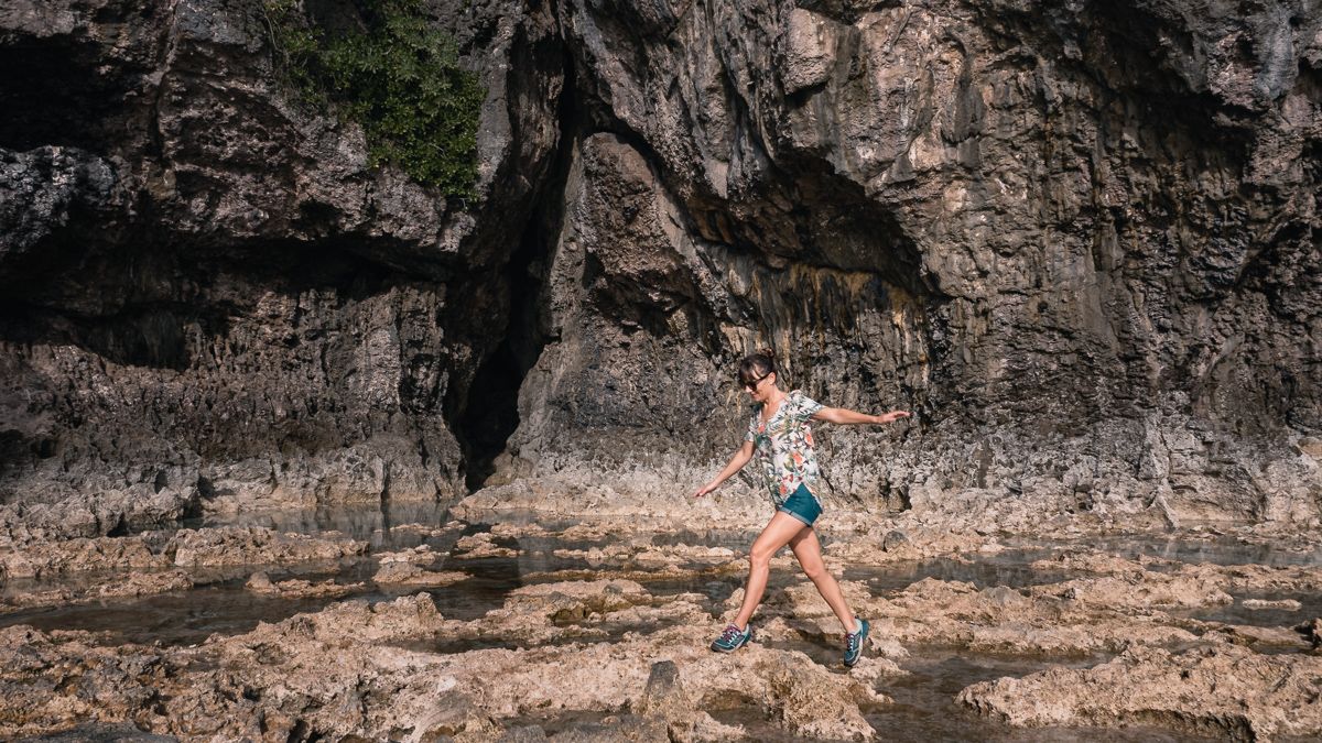 nikki wynn hiking and exploring the incredible rock formations of niue