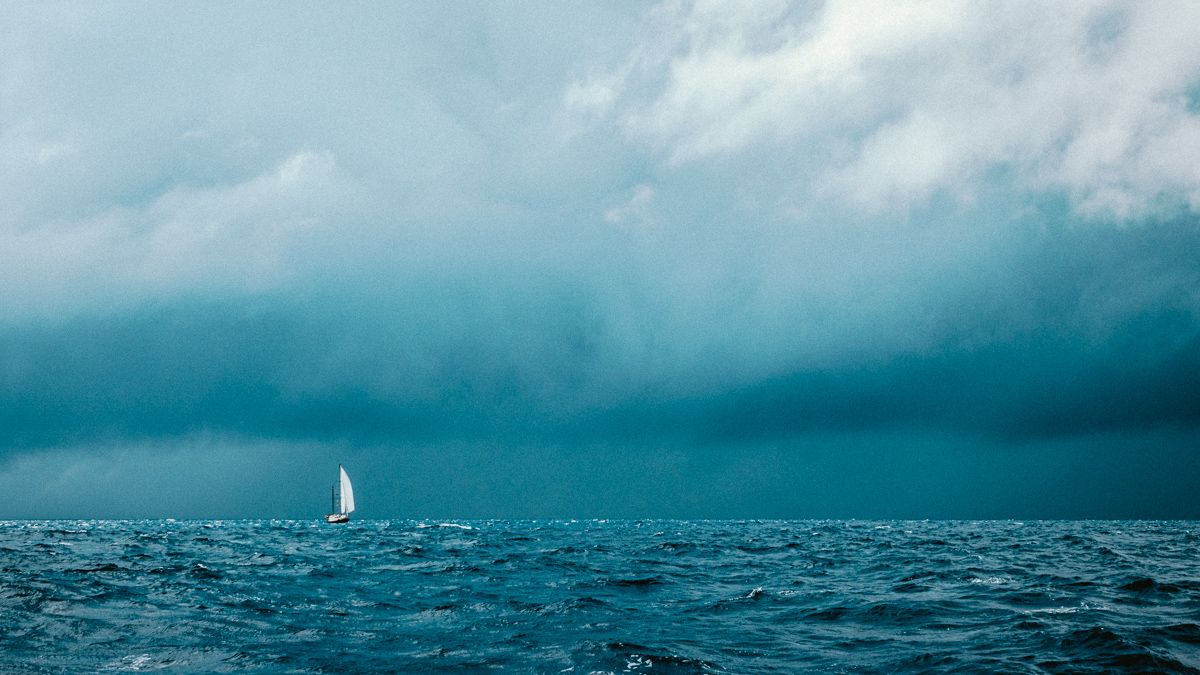 sailing the south pacific with stormy seas