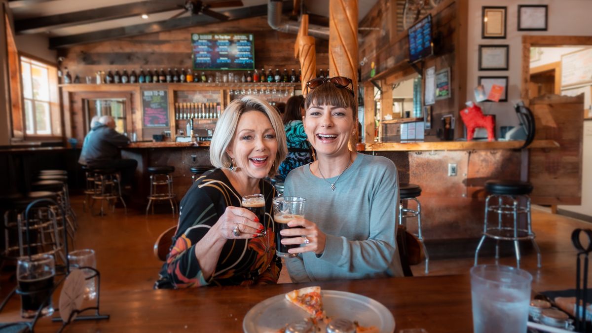 nikki wynn and aunt in new mexico drinking milk stout beer